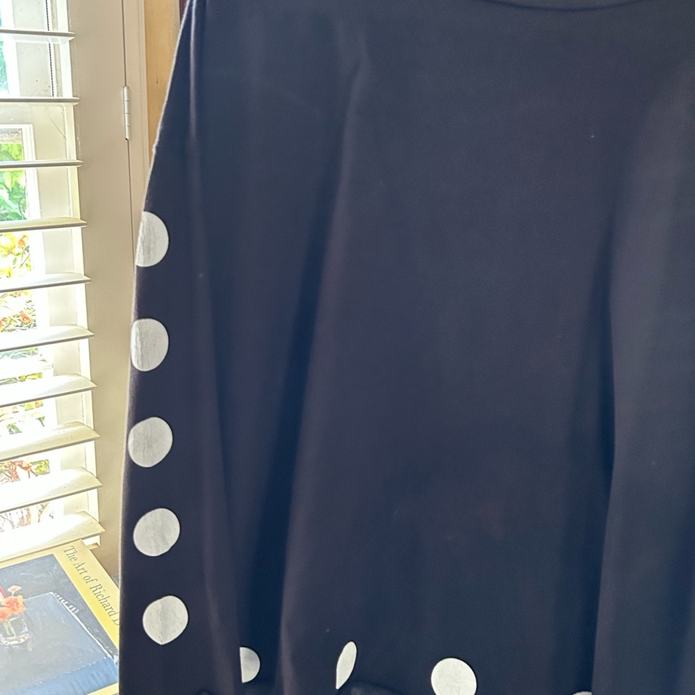 Planet cotton knit top white pokadots at hem & sleeve On Sale - Picture 2 of 3